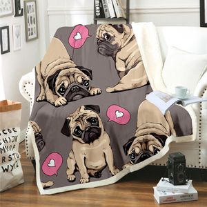 Cão de areia bonito Imprimir Padrão animal Padrão de Animais Jogar Plush Sherpa Cobertor Fino Sofá Cadeira de Carro Bedding Fornecimento Adulto Crianças Alteradas