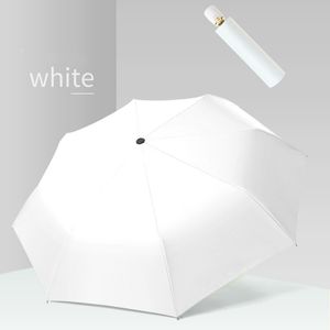 ファッション紫外線保護アンブレラ雨の必需品マニュアルコンパクト、白い旅行傘傘