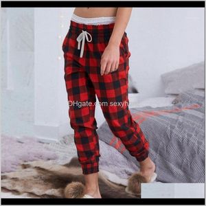 Capris Vintage Luźne Damskie Plaid Drukowane Boże Narodzenie Spodnie Casual Pajama Harajuku Spodnie dresowe1 RZH2Y LGN8O