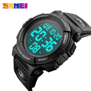 Skmei Chrono Homens Assista Top Luxury Marca Esporte Esporte Eletrônico Digital Masculino Relógio Homem 50m Relógios Homens À Prova D 'Água 1258 210804