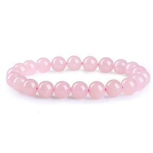 Healing Rose Quartz Bead Bracelet Natural Chakra Gemstone Bracelets Women Men Girls Birthday Gifts