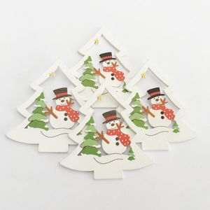 Noel Süslemeleri 10 ADET Ahşap DIY Ağacı Asılı Süsler Kolye Çan Santa Claus Yıl Dekor Ev Için