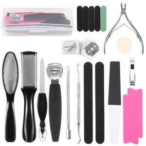 20 stücke Pediküre Kit Raspel Fußfeile Callus Remover Scraper Nagelpflege Werkzeug W / Aufbewahrungsbox