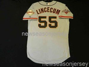 Zszywana koszulka retro Tim Lincecum Cool Base Jersey 2012 World Series Patch Men Men Youth Baseball Jersey XS-5xl 6xl