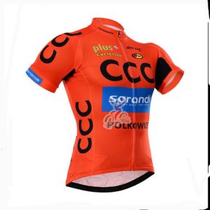 ROPA CICLIMSO CCC Короткие рукава Команда велосипедные рубашки мужские велосипедные джерси езда велосипедные вершины уличные летние дышащие спортивные формы S21040514
