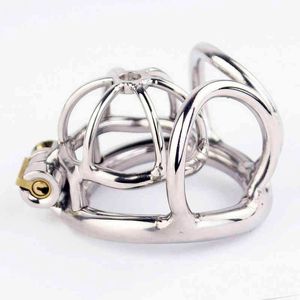 NXY Cockrings Nowy Super Mała Chastity Klatka Ze Stali Nierdzewnej Męskie Urządzenie Z Moszą Bondage Ring Cock Penis Lock Sex Zabawki dla mężczyzn 0214