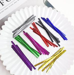 8000pcs 8-12cm Black Metallic Twist Ties Gift Wrap Sealing Binding Wire For Plastic Candy Cookie Cake Bag Wedding Birthday Gifts Lollipop Packaging Supply