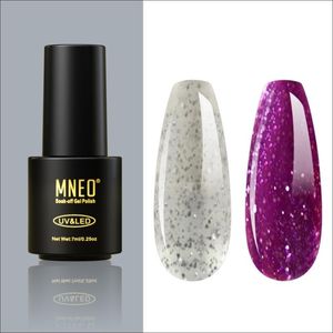 Purple Nails toptan satış-Tırnak Jel Lehçe Büyük Sequins Ile Mor Beyaz Gümüş Temizle Glitter Parlatıcı Vernik UV Set Renkler Işık Yansıma Pastel