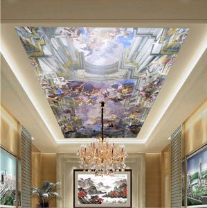 写真カスタム壁紙3Dリビングルーム天井壁画ヨーロッパのクラシックパターンデザイン3D壁紙Papel de Pared