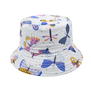 Baby Steing Brim Hat Sunbonnet Sun Hats Fisherman Caps Kwiatowy Unicorn Drukuj Dzieci Dzieci Dzieci Wiosna Lato Spadek 2-6 lat