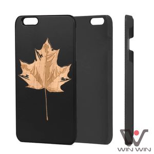 Natural Wooden Spray Black PC Phone Cases Customized Logo Pattern Non-slip Fitted Back Cover Shell Shockproof For iPhone 6s 7 8 Plus 11 12 Pro X XR XS MAX