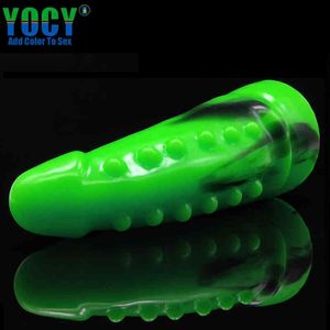 NXY Dildos Anal Toys Adult Sex Products Silicone Color Thick Large Fake Penis Wave Point Female Masturbation Appliance Backyard Plug 0225