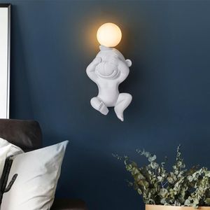 Duvar lambaları sevimli reçine bebek ışık maymun ayı fare led hayvan lambası çocuk odası ile g4 ampul çocuk