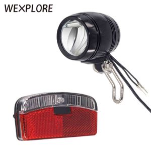 WEXPLORE Set di luci anteriori e posteriori per bici Ingresso AC 6V per telaio dinamo per bicicletta LED Faro anteriore e fanale posteriore Dinamo Accessori per bici Y1119