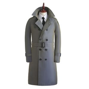 Men's Trench Coats Gradient Mens Man Long Coat Men Clothes Slim Fit Overcoat England Sleeve Spring Autumn Fashion Khaki Blue