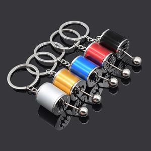 Nyckelringar för bilnycklar Män Kvinnor Växellåda Handtag Gear Shift Knopp Spak Stick Typ 6 Speed ​​Manual Auto Metal Creative Stying Key Ring