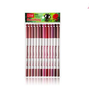 MENOW 12 Farben/Set Lip Liner Sexy Lippen Matte Soft Lippenstift Bleistift Matt Nude Lipsliner Stift Schönheit Make-Up Werkzeug Kosmetik