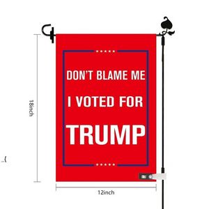 Trump 2024 Trädgårdsflagga Skyll inte mig Dubbelsidig 12 * 18 tums kampanj Trädgårdsflagg Fri leverans 496