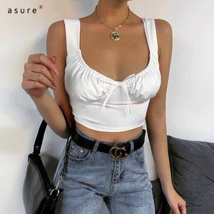Going Out Crop Tank Tops Women Chest Binder Female Breast Bra Corset Top Lace Bralette Tie Up Sexy Clothes 90s Aesthetic 93223 210712