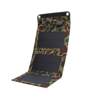 10W 5V Waterproof Portable Foldable Solar Panel Charger with USB Port for Camping Hiking Climbing Power Bank - Camouflage