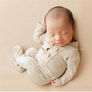 Outfits Född POGGE PROPS Kläder för född Baby Po Shoot Clothing Boy Rompers Foto Tillbehör 211011