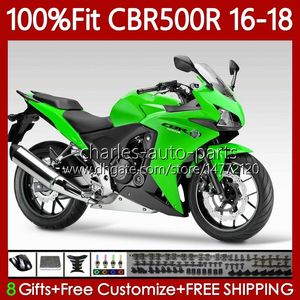 OEM هيكل السيارة لهوندا CBR 500 CBR500 R RR CC 500R00CC 2016-2018 الجسم 111NO.111 CBR500RR Gloss Green 2016 2017 2018 CBR500CC CBR500R 16 17 18 حقن هدية