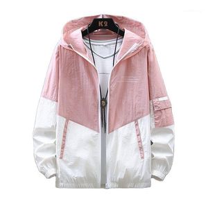 Eisseide-Sonnenschutzmantel für Herren, Frühling und Sommer, ultradünn, feuchtigkeitsabweisend, modisch, Logo-Jacke, Sonnenjacke, Jacken