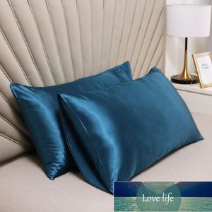 2pcs/set Pure Emulation Silk Satin Pillowcase For Bed Summer Smooth Cool Sleeping Pillowcases High Quality Envelope Pillow Cover Pillow Case