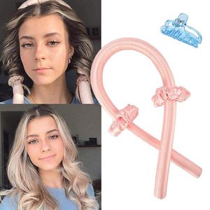 Heatless Curling Rod Headband No Heat Curls Ribbon Hair Rollers Sleeping Soft Curlers DIY Styling Tools free DHL