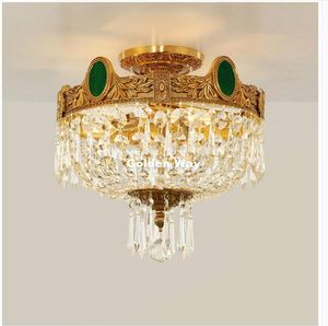 Luxury LED Ceiling Light Copper Crystal Creative Lamp D40cm Modern Deco Living Room Bedroom Dining Lighting Lights