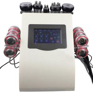 Máquina portátil de emagrecimento de cavitação ultrassônica para levantamento de pele RF portátil produzida em fábrica com 6 almofadas EMS Micro corrente