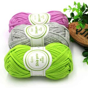 1PC 100g/pcs New Fancy Yarns For Hand Knitting Thick Thread Crochet Candy-colored Cloth Yarn Ribbon Hand-knit Wool Hat Yarn Craft Y211129