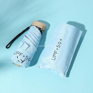 Ombrelli Mini Pocket Women Ombrello Ultralight Rain Sun Girls Portable Folding Anti UV Parasol Dropship