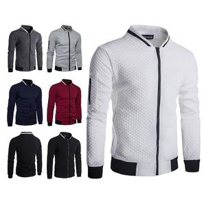 Men's Hoodies & Sweatshirts 2022 Casual Plaid Cardigan Style Zipper Stand Collar Sport Coats Autumn Winter Long Sleeve Hooded