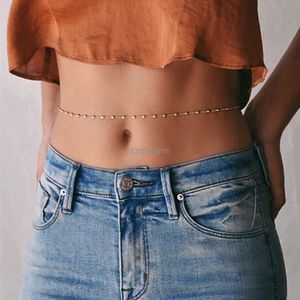 Silberne Goldperlen-Sommer-Bauchketten, goldene Taillenkette für Crop-Tops, Damenmode-Körperschmuck, wird und sandig sein