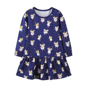 Jumping Meters Fairy Cotton Kids Girls Dresses for Autumn Spring Children Fashion Princess Dress Toddler Costume 210529