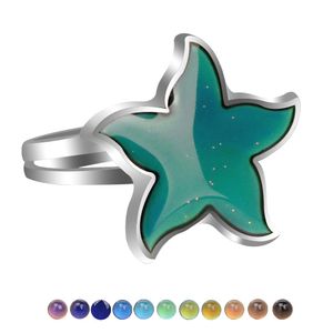 Starfish Mood Ring Changing Color Rings Adjustable