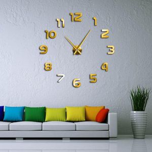 Relojes de pared pieza DIY reloj gigante analógico d superficie superficie grande arabia numerales moderno reloj decoración de la casa etiqueta simple