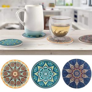 Criativo 3D Mandala Floral Padrão Bebida Coasters Home Moda Forme Calor-Isolado Dinning Tapetes De Café Copo Pads Tapetes