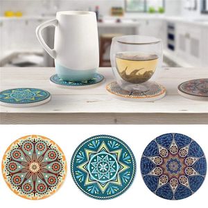 Kreativ 3d mandala blommönster dryck kustar hem mode värmeisolerade matsal mattor kaffekopp kuddar mattor