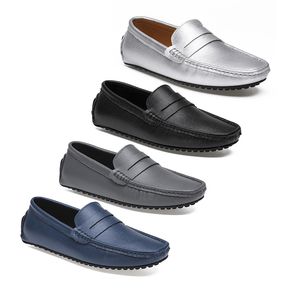 2021 scarpe da guida casual da uomo in pelle doudou suola morbida moda nero navy bianco blu argento giallo grigio calzature all-match pigro transfrontaliero 38-46 trentanove