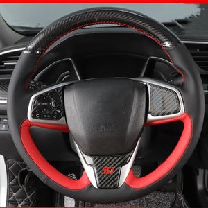 Para Honda Décima Geração Civic Diy Hand-Stitched Couro Especial Carro Capa do volante