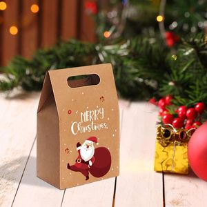 Wrap prezent 1 sztuk Vintage Papier Kraft Boże Narodzenie Apple Box Holiday Packaging Bag Portable Xmas Candy