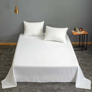 1 Stück Bettwäsche, weiße Farbe, einfarbig, Bettlaken, Einzel-/Queen-/King-Size-Bettlaken, Sabanas-Blatt für Doppelbett, 210626
