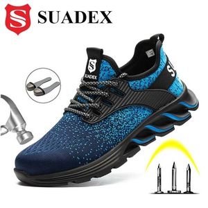 SUADEX Design Scarpe da lavoro antinfortunistiche per uomo Puntale in acciaio Costruzione Anti-sfondamento Stivali Sneakers 211217