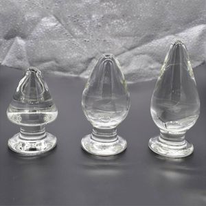 5cm Big Glass Butt Plug Crystal Dildo Spina anale per uomo Prostata Massage Masturbazione stimolare l'orgasmo per perline anale Prodotto del sesso gay X0401