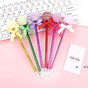 Lollipop Ballpoint Pen Flat Round and Spherical Two Shapes Candy Modeling Student Oil Pens Office Study Stationery Gifts RRE10553