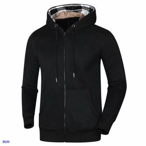 Homens Designer Hoodies Top Quality Mens Mens Marca Luxo Bordado Manga Comprida Inglaterra Estilo Casual 100% Roupas de Algodão Quatro Clornos Com Zíper Grosso Jaquetas