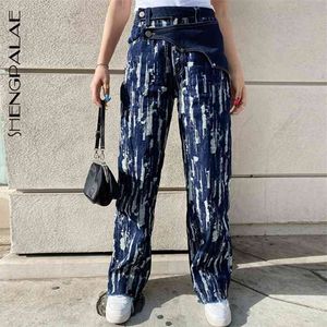 Spring Casual Jeans Woman Long Trousers Cowboy Female Loose Streetwear High Waist Torn Scratches Pants ZA5682 210427