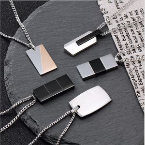 Mens Designer Halsband Skräddarsy Pendants Silver Kedja för kvinnor Rostfritt Stål Rundtorg Personlig Fashion Hip Hop Rock Street Punk Style Pendant Halsband